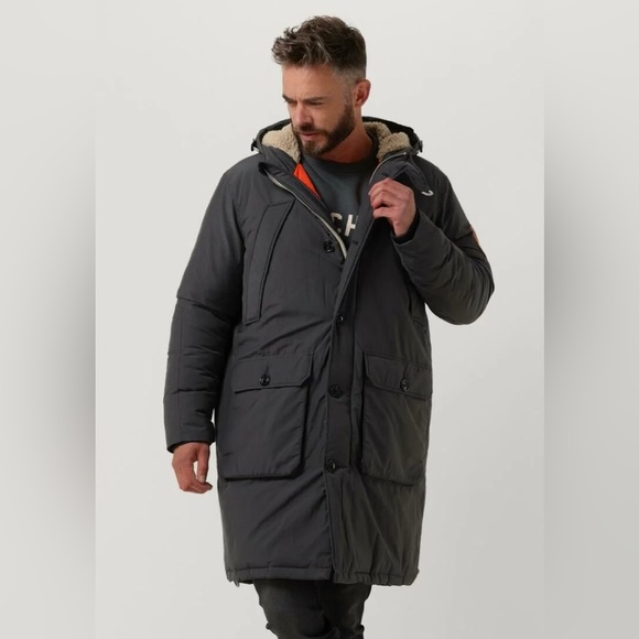 Scotch & Soda ~ Heavy Weight Padded Parka in Red - Picture 4 of 14